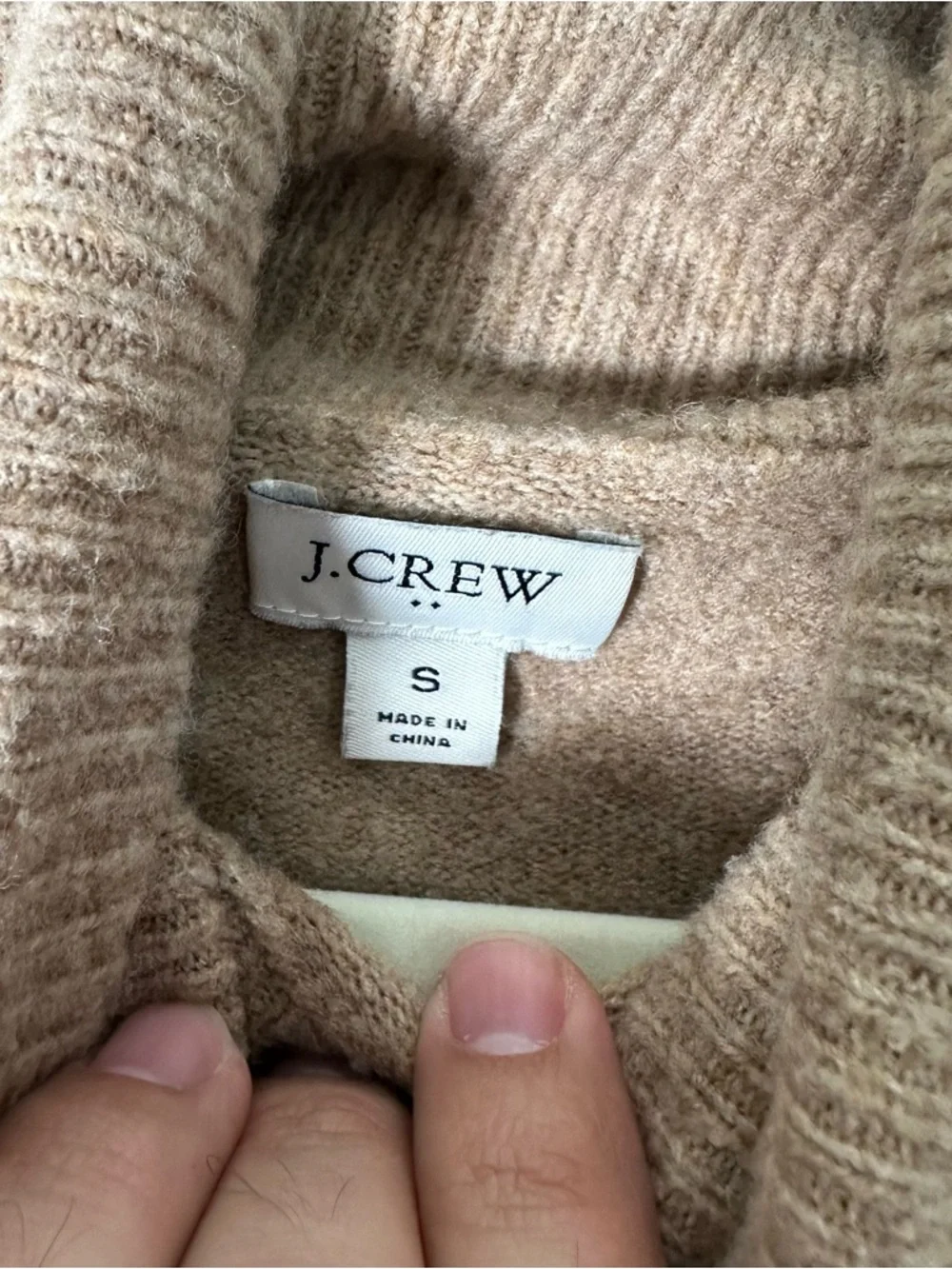 J.Crew Button Side Turtleneck Sweater Small Tan Camel Vented Hem‎ Supersoft